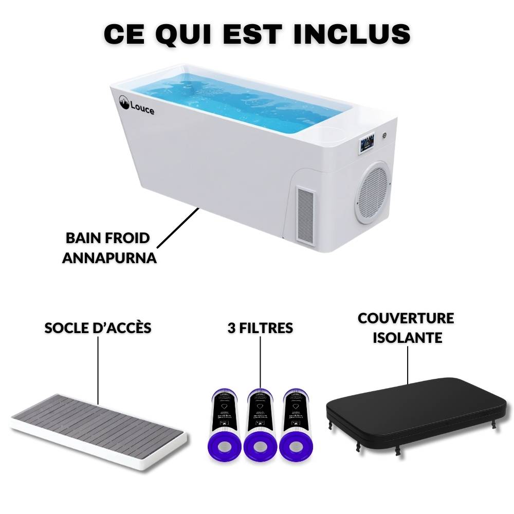 bain de cryothérapie blanc accessoires