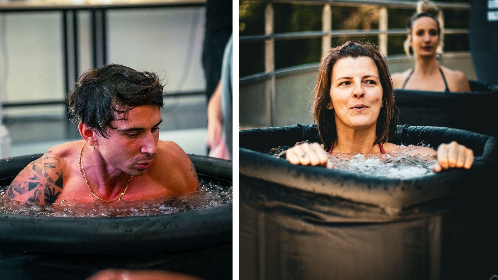 deux personnes dans un bain froid à paris